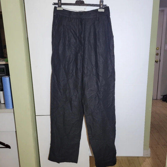 Wilfred Pants - Aritzia Wilfred  lyocell linen blend high waist straight leg relaxed fit pants 6